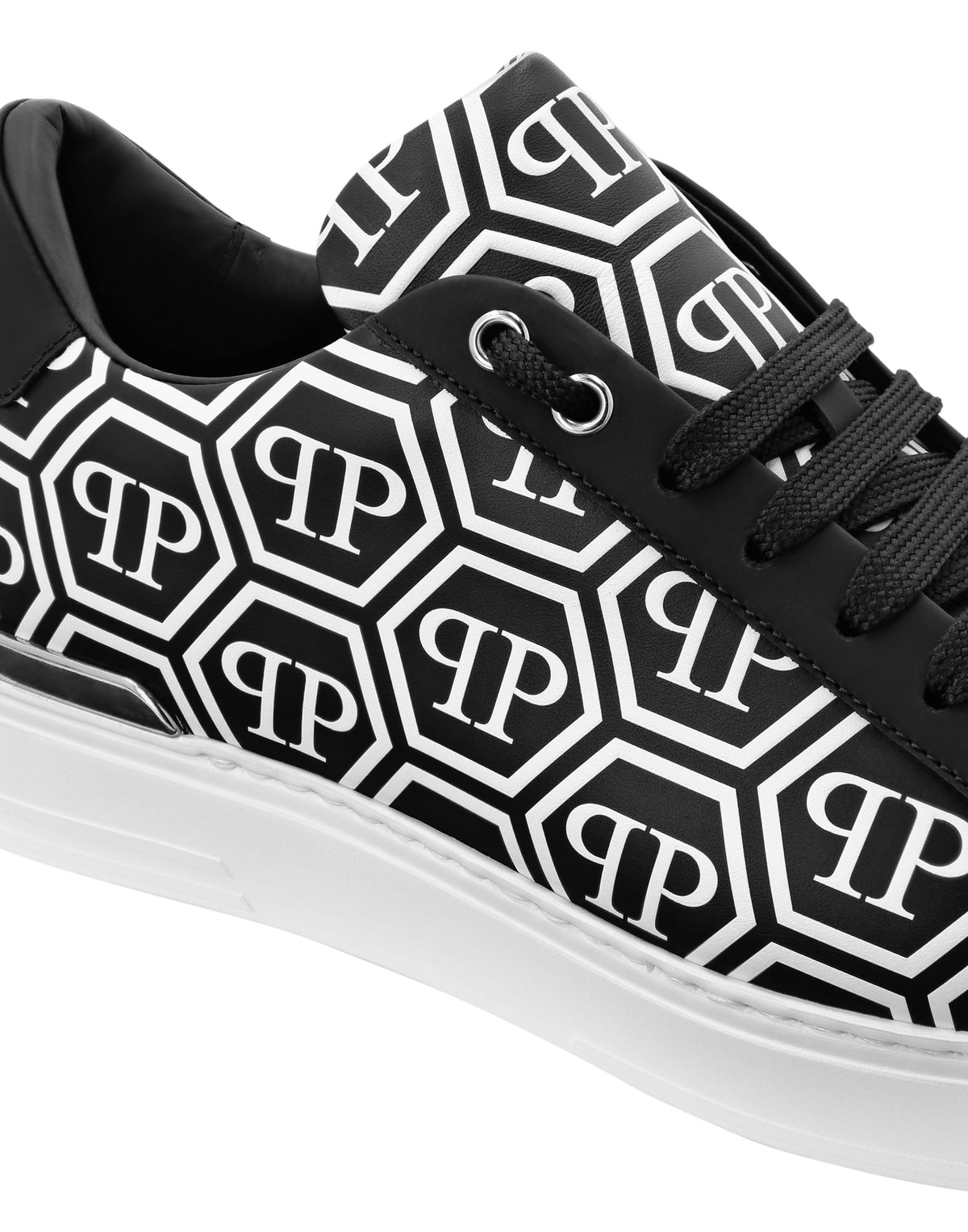 Philipp Plein Big Monogram 運動鞋鞋舌品牌織帶裝飾細節