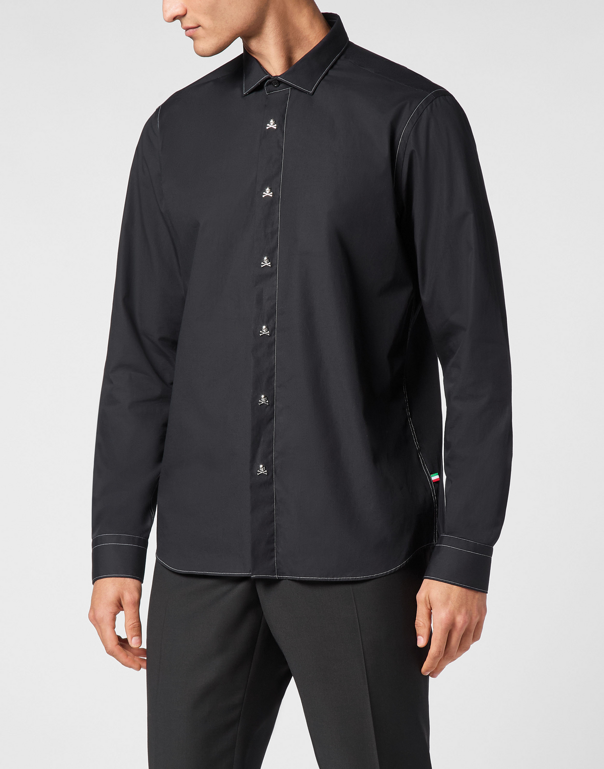 Philipp Plein｜Contrast Stitching Shirt Sugar Daddy Cut Long-Sleeve 男款襯衫