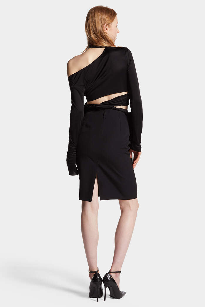 DSQUARED2｜STRETCH WORSTED WOOL PENCIL SKIRT 女款裙子