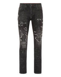 PHILIPP PLEIN Denim Rock Star Trousers Strass