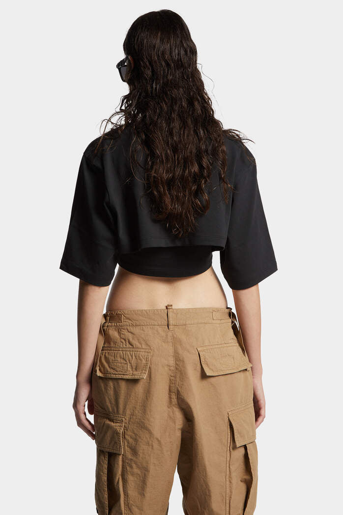 DSQUARED2｜CROPPED LOOSE FIT ICON NEW GENERATION T-SHIRT 女款T恤