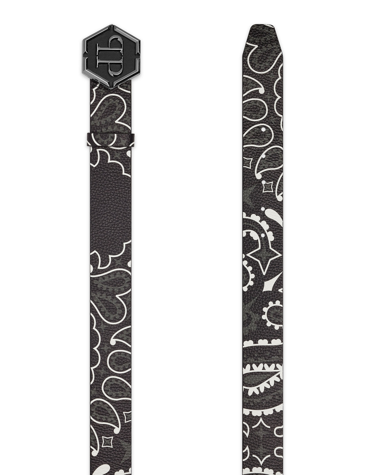 Philipp Plein｜Leather Belt Paisley 皮帶