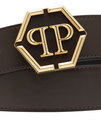 Philipp Plein｜Leather Belt Hexagon 皮帶