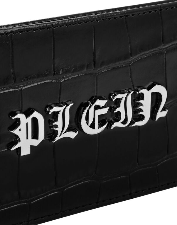 Philipp Plein｜Crocco Printed Leather Credit Cards Holder Gothic Plein 卡夾