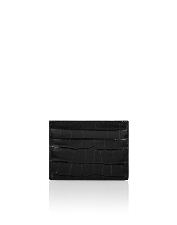 Philipp Plein｜Crocco Printed Leather Credit Cards Holder Gothic Plein 卡夾