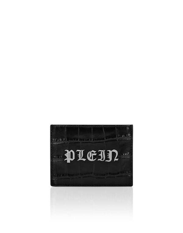 PHILIPP PLEIN Crocco Printed Leather Credit Cards Holder Gothic Plein