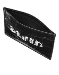 Philipp Plein｜Crocco Printed Leather Credit Cards Holder Gothic Plein 卡夾