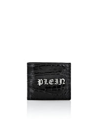 PHILIPP PLEIN Crocco Printed Leather French Wallet Gothic Plein