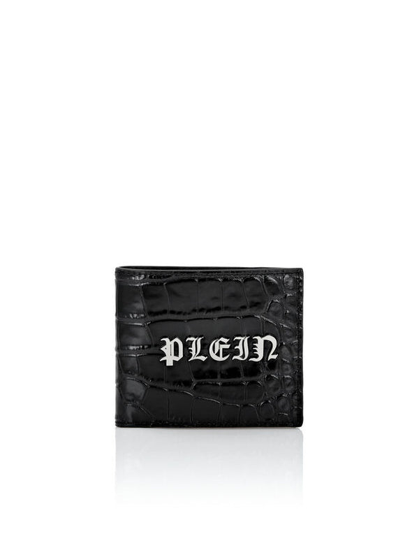 PHILIPP PLEIN Crocco Printed Leather French Wallet Gothic Plein