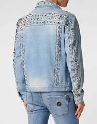 Philipp Plein｜Zipped Denim Jacket Studs 男款牛仔外套