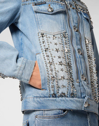 Philipp Plein｜Zipped Denim Jacket Studs 男款牛仔外套