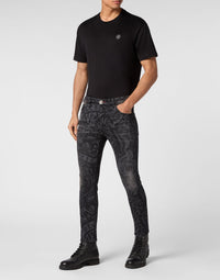 Philipp Plein｜Denim Trousers Skinny Fit Tattoo 男款牛仔褲