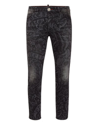 PHILIPP PLEIN Denim Trousers Skinny Fit Tattoo