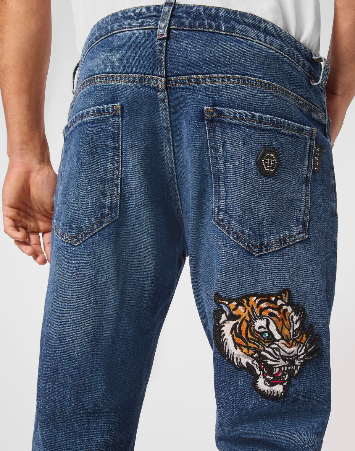 Philipp Plein｜Denim Trousers Super Straight Cut Tattoo 男款牛仔褲