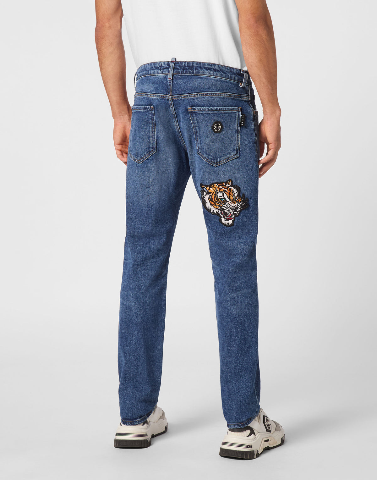 Philipp Plein｜Denim Trousers Super Straight Cut Tattoo 男款牛仔褲