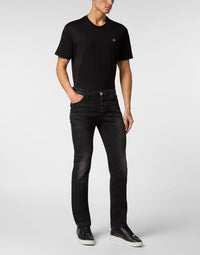 Philipp Plein｜Denim Trousers Super Straight Cut Tattoo 男款牛仔褲
