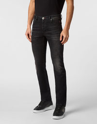 Philipp Plein｜Denim Trousers Super Straight Cut Tattoo 男款牛仔褲