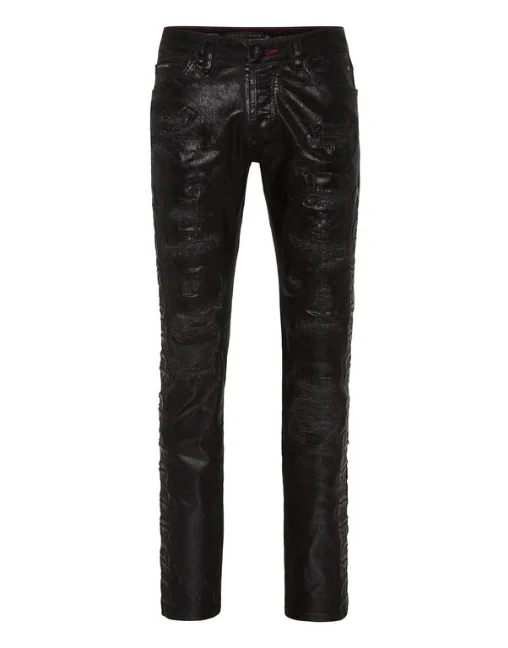 PHILIPP PLEIN Super Straight Cut Trousers Gothic Plein