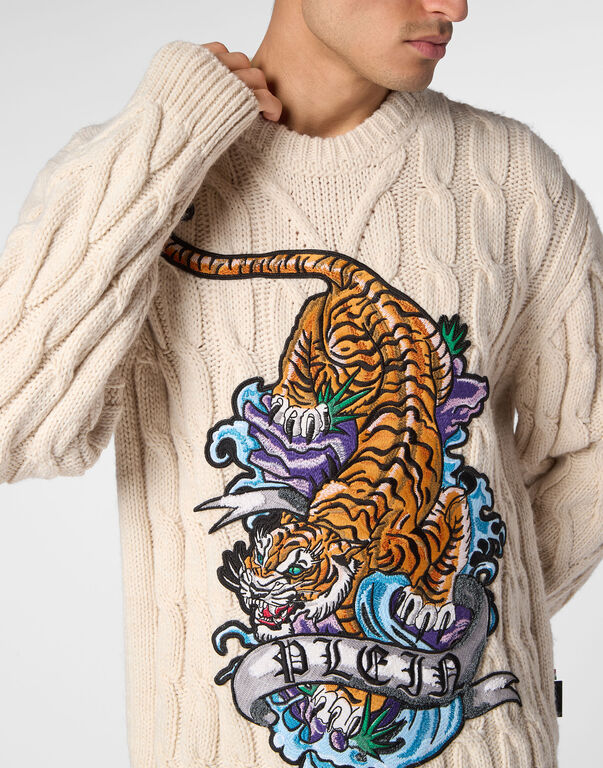 Philipp Plein｜Wool Blend Roundneck Tattoo 男款針織毛衣