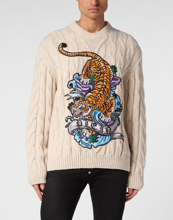 Philipp Plein｜Wool Blend Roundneck Tattoo 男款針織毛衣