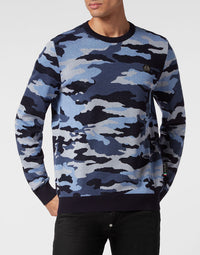 Philipp Plein｜Merino Wool Pullover Round Neck LS Camouflage 男款針織衫