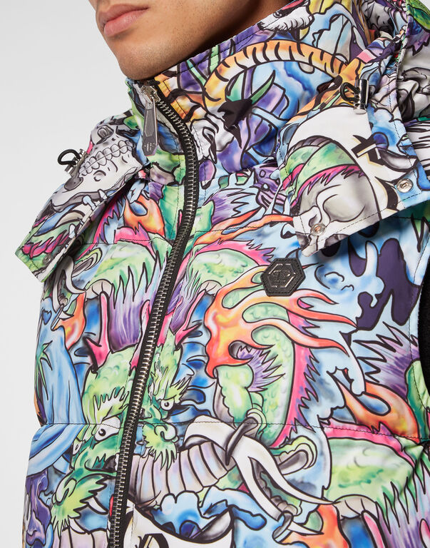 Philipp Plein｜Nylon Down Jacket Vest Tattoo 男款外套