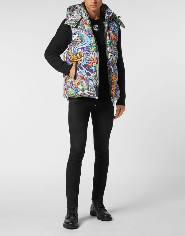 Philipp Plein｜Nylon Down Jacket Vest Tattoo 男款外套