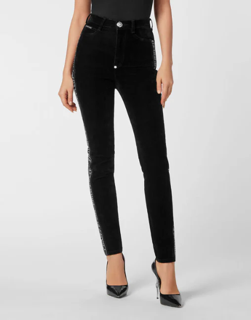 Philipp Plein｜Super High Waist Jegging Crystal Plein 女款牛仔緊身褲