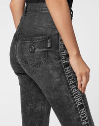 Philipp Plein｜Super High Waist Jegging Crystal Plein 女款牛仔緊身褲