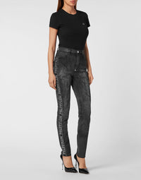 Philipp Plein｜Super High Waist Jegging Crystal Plein 女款牛仔緊身褲