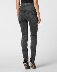 Philipp Plein｜Super High Waist Jegging Crystal Plein 女款牛仔緊身褲