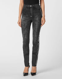 Philipp Plein｜Super High Waist Jegging Crystal Plein 女款牛仔緊身褲