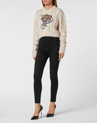 Philipp Plein｜Wool Blend Pullover Round Neck LS Tattoo 女款針織衫