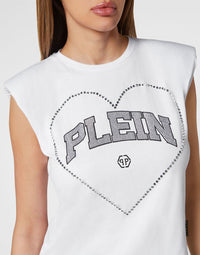 Philipp Plein｜Strass Tank top Heart 女款上衣