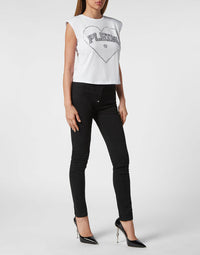 Philipp Plein｜Strass Tank top Heart 女款上衣