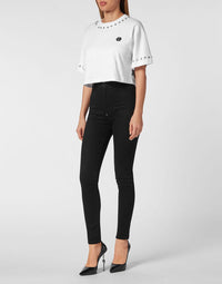 Philipp Plein｜Cropped T-shirt Stars 女款T恤