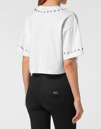 Philipp Plein｜Cropped T-shirt Stars 女款T恤