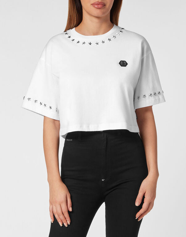 Philipp Plein｜Cropped T-shirt Stars 女款T恤