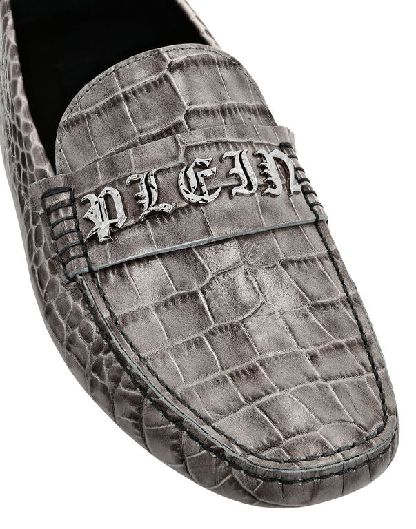 Printed Cocco Leather Drivers Shoes