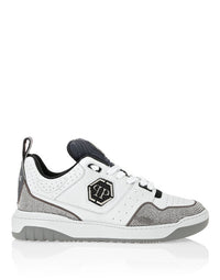 Philipp Plein｜Mix Leather Lo-Top Sneakers Crystal 男款運動鞋