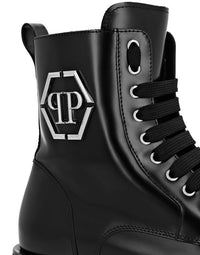 Philipp Plein｜Leather Printed Boots Flat High 女款靴子