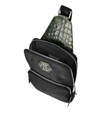 Philipp Plein｜Nylon and Leather Cross-Body Monogram 側背包
