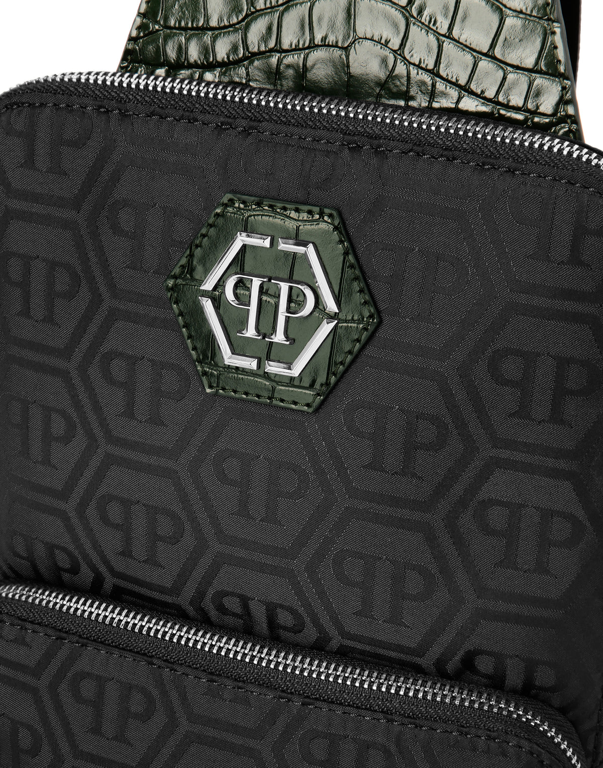 Philipp Plein｜Nylon and Leather Cross-Body Monogram 側背包