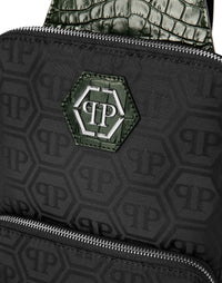 Philipp Plein｜Nylon and Leather Cross-Body Monogram 側背包