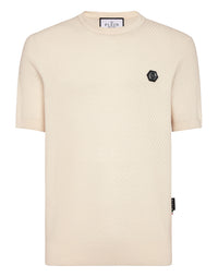 PHILIPP PLEIN Knited Round Neck T-Shirt Wool Silk Blend