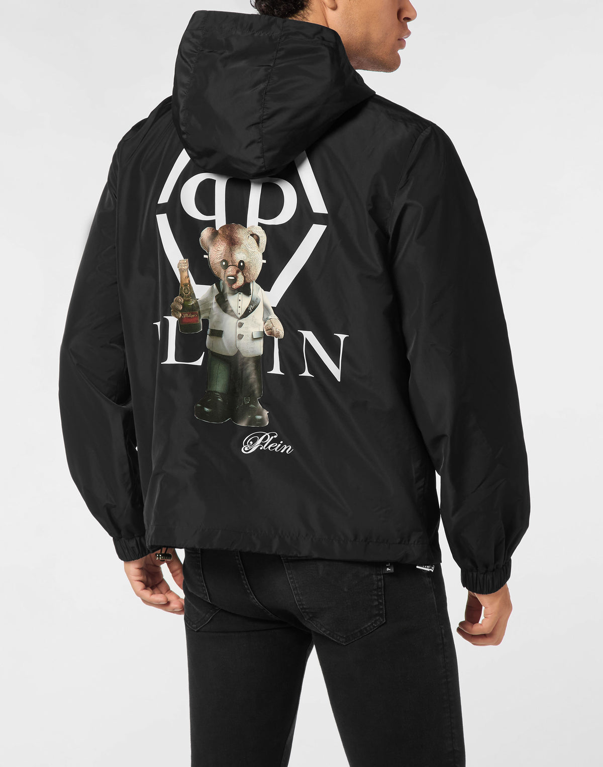 Philipp Plein｜Nylon Hooded Windbreaker Plein Teddy 男款風衣