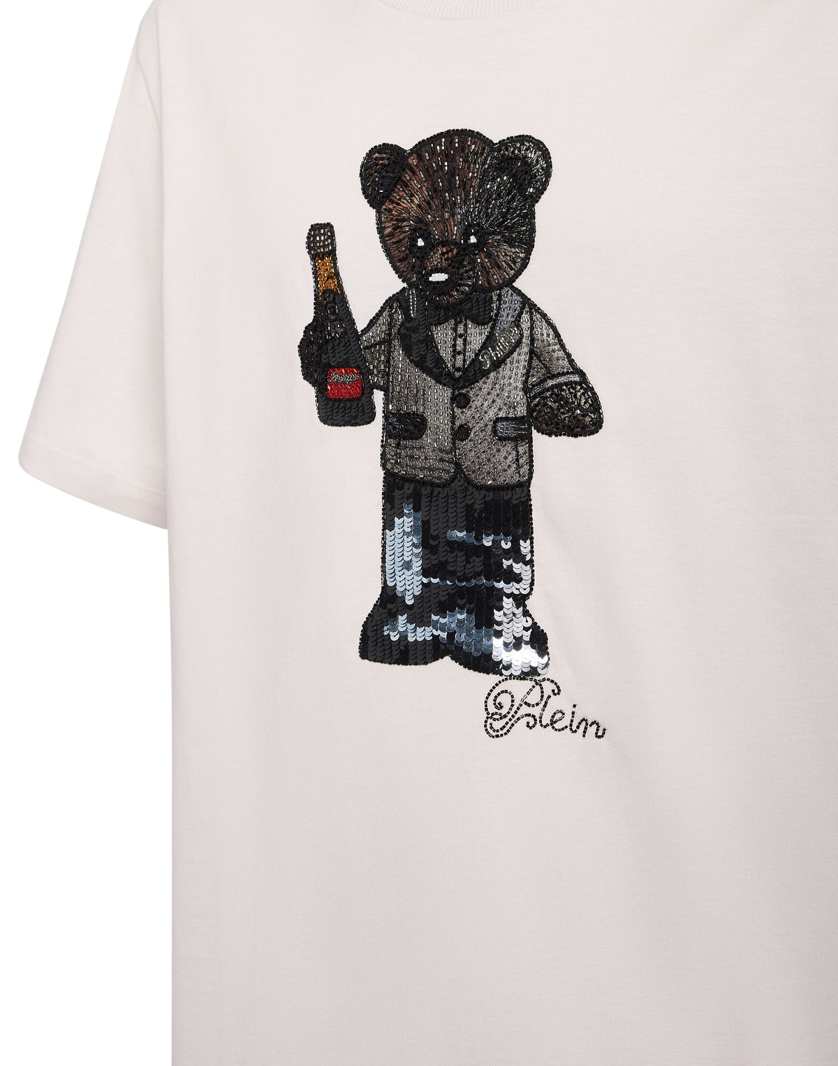 Philipp Plein｜Round Neck T-Shirt Teddy Crystal 男款T恤