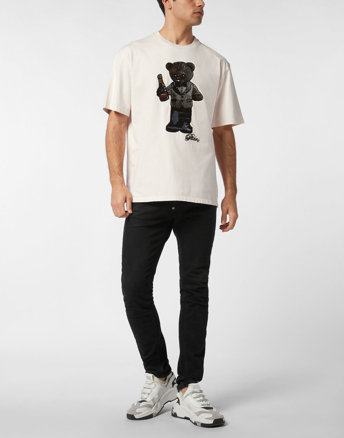 Philipp Plein｜Round Neck T-Shirt Teddy Crystal 男款T恤