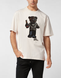 Philipp Plein｜Round Neck T-Shirt Teddy Crystal 男款T恤