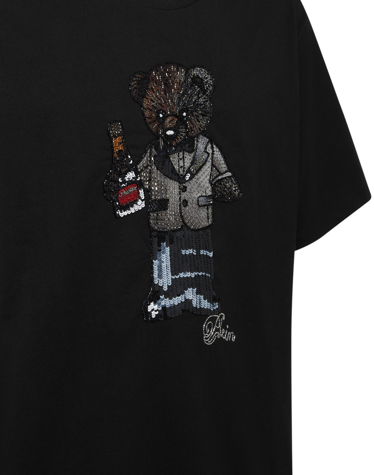 Philipp Plein｜Round Neck T-Shirt Teddy Crystal 男款T恤